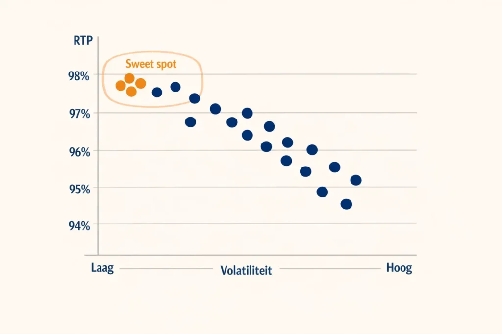 Best uitbetalende gokkasten volatiliteit versus RTP grafiek