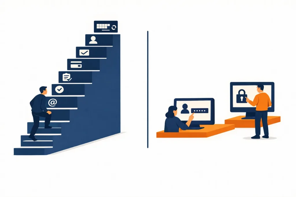Pay N Play vs standaard casino account vergelijking illustratie