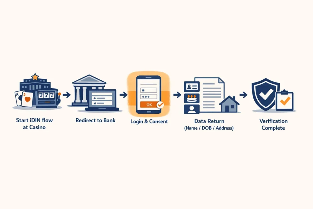 iDIN casino verificatie stappen diagram