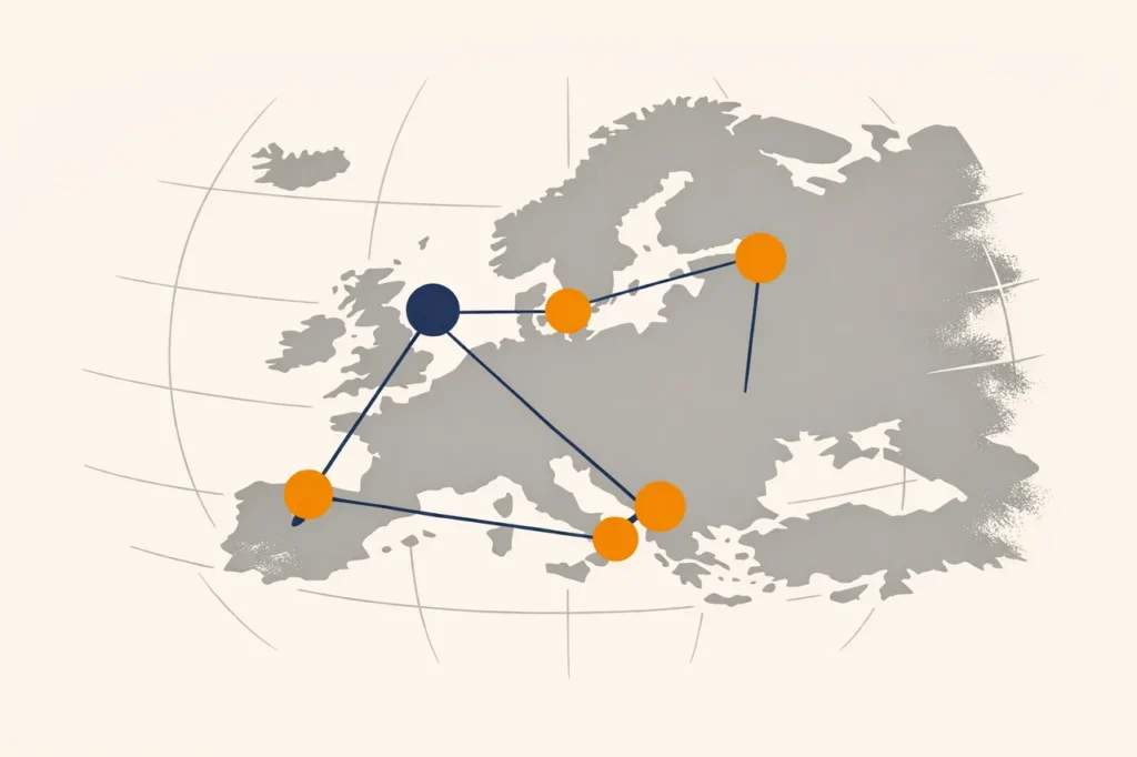 Online casino Europa jurisdicties kaart illustratie