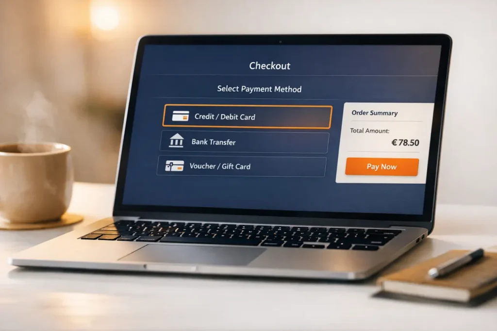 PayOp casino checkout met meerdere betaalmethoden overzicht