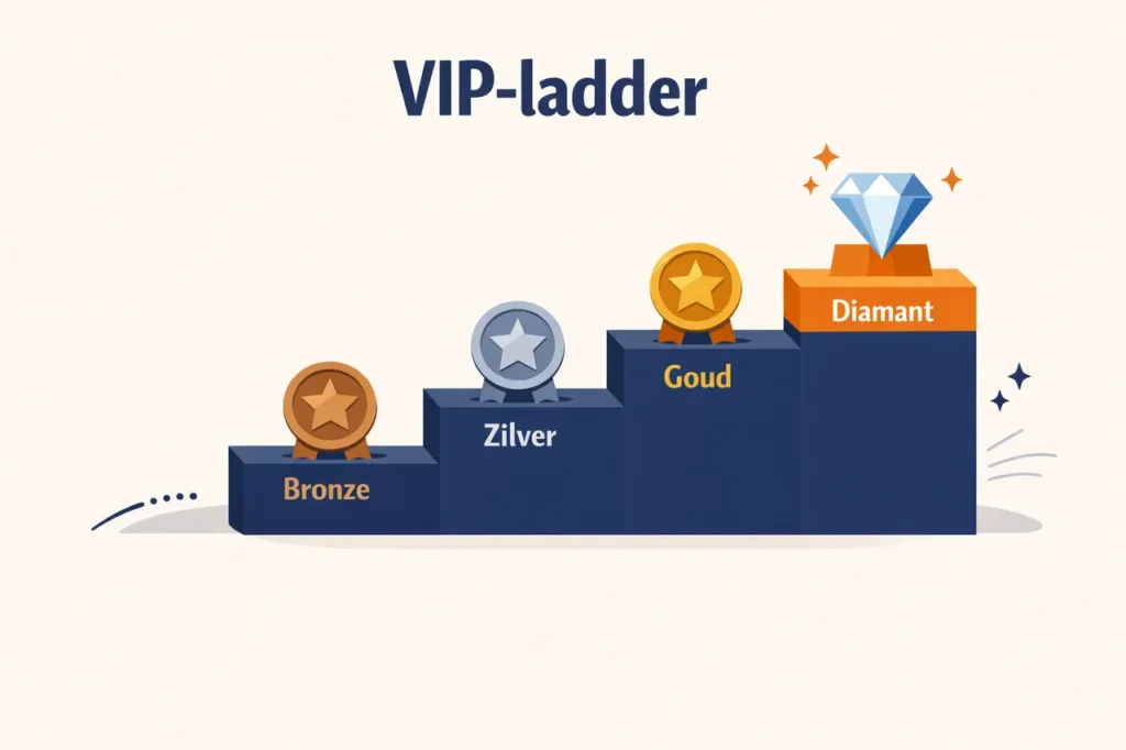 Skrill casino VIP tiers Bronze tot Diamond ladder