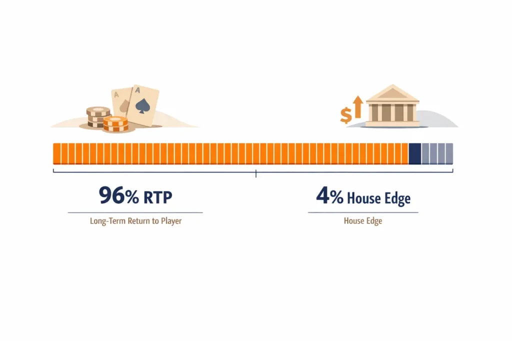 Uitbetalingspercentage 96 procent RTP visualisatie staaf